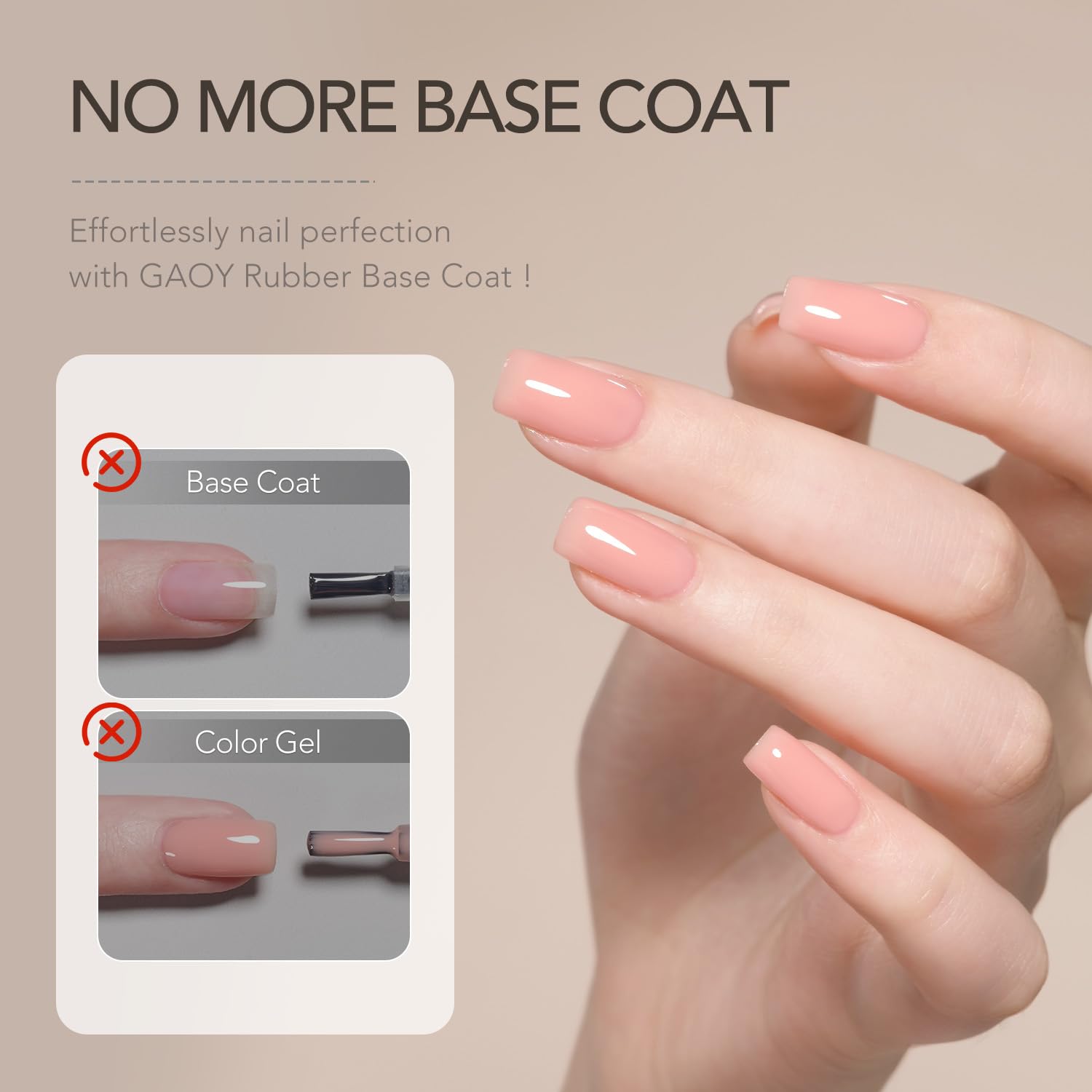GAOY six-color rubber base set swatches for versatile at-home nails