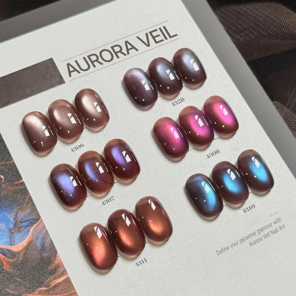 GAOY six glitter holographic gel colors displayed for versatile nail art
