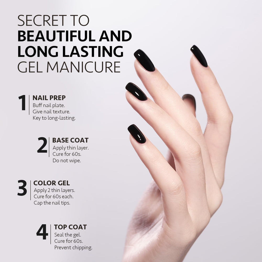 GAOY gel polish delivers a glossy, sleek finish.