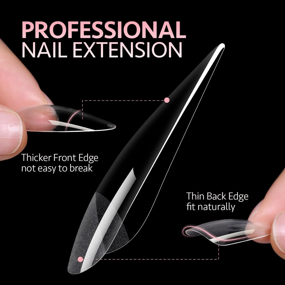 GAOY soft gel nail tips material highlighting flexible, break-resistant design for nails.