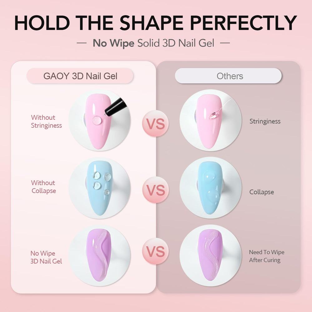 GAOY soft tube design enables mess-free nail art sculpting