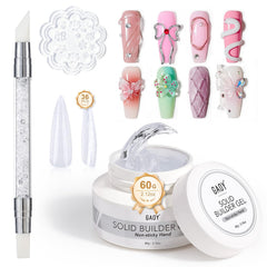 GAOY solid builder gel 60g packaging for at-home manicures and quick extensions.