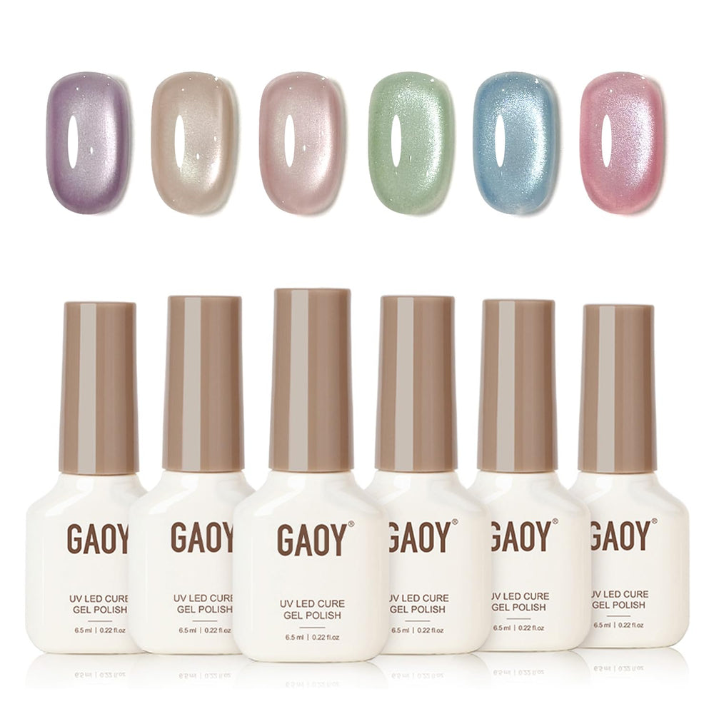 GAOY Summer Gel Nail Polish Set showcases six icy colors for versatile beach-ready looks.