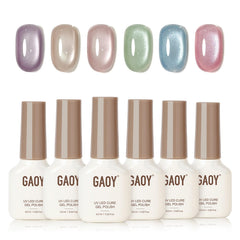 GAOY Summer Gel Nail Polish Set showcases six icy colors for versatile beach-ready looks.