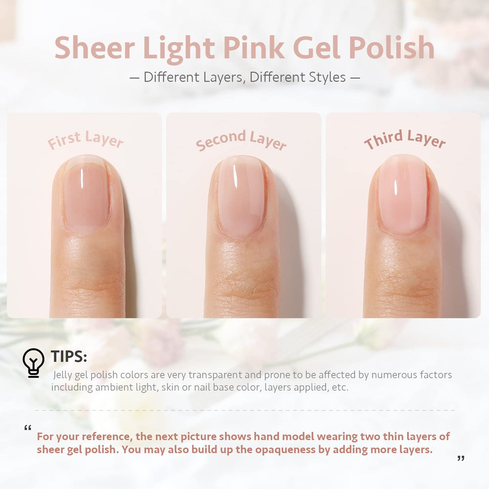 GAOY swatch shows jelly milky white peach shade.