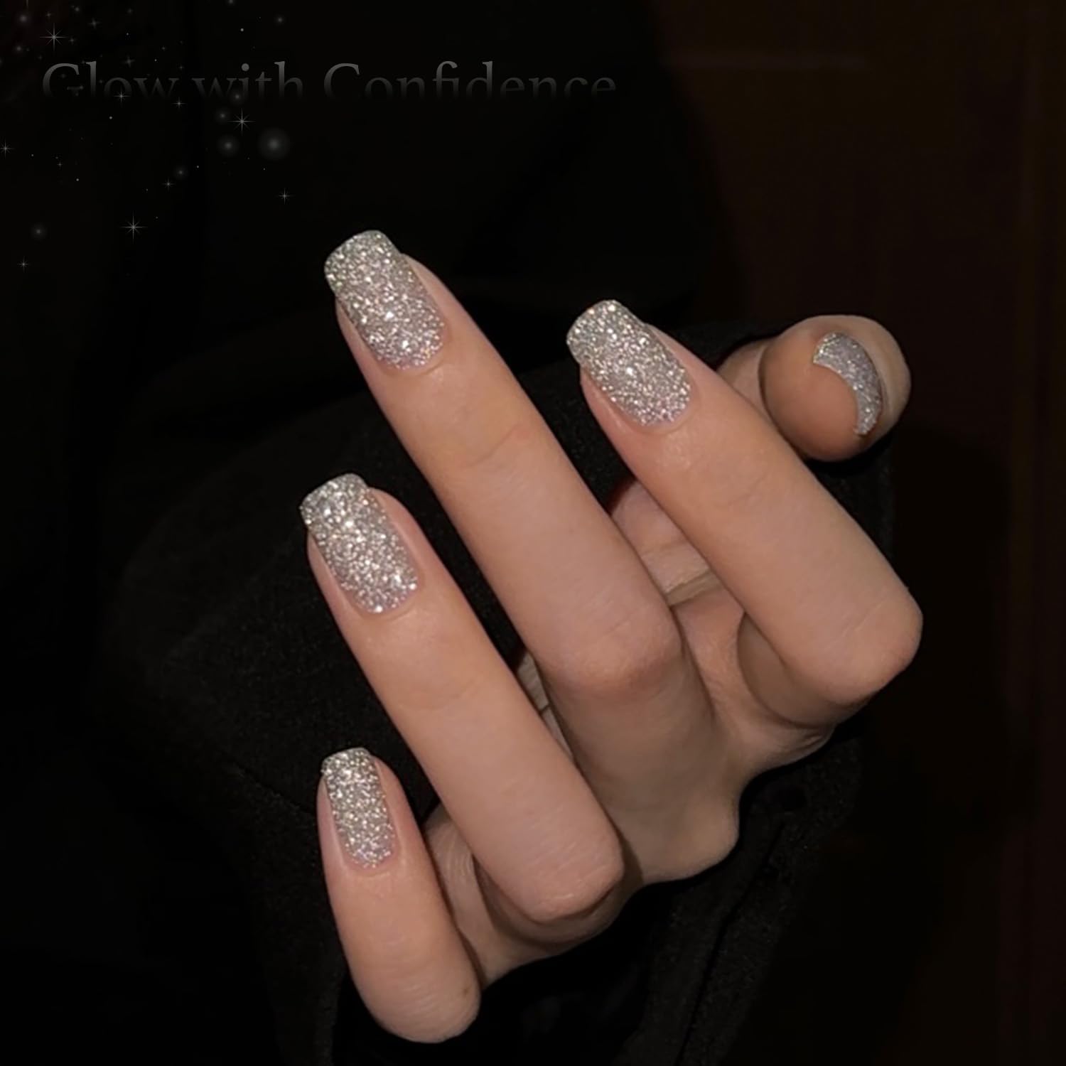GAOY top coat seals glitter for a durable high-gloss finish.