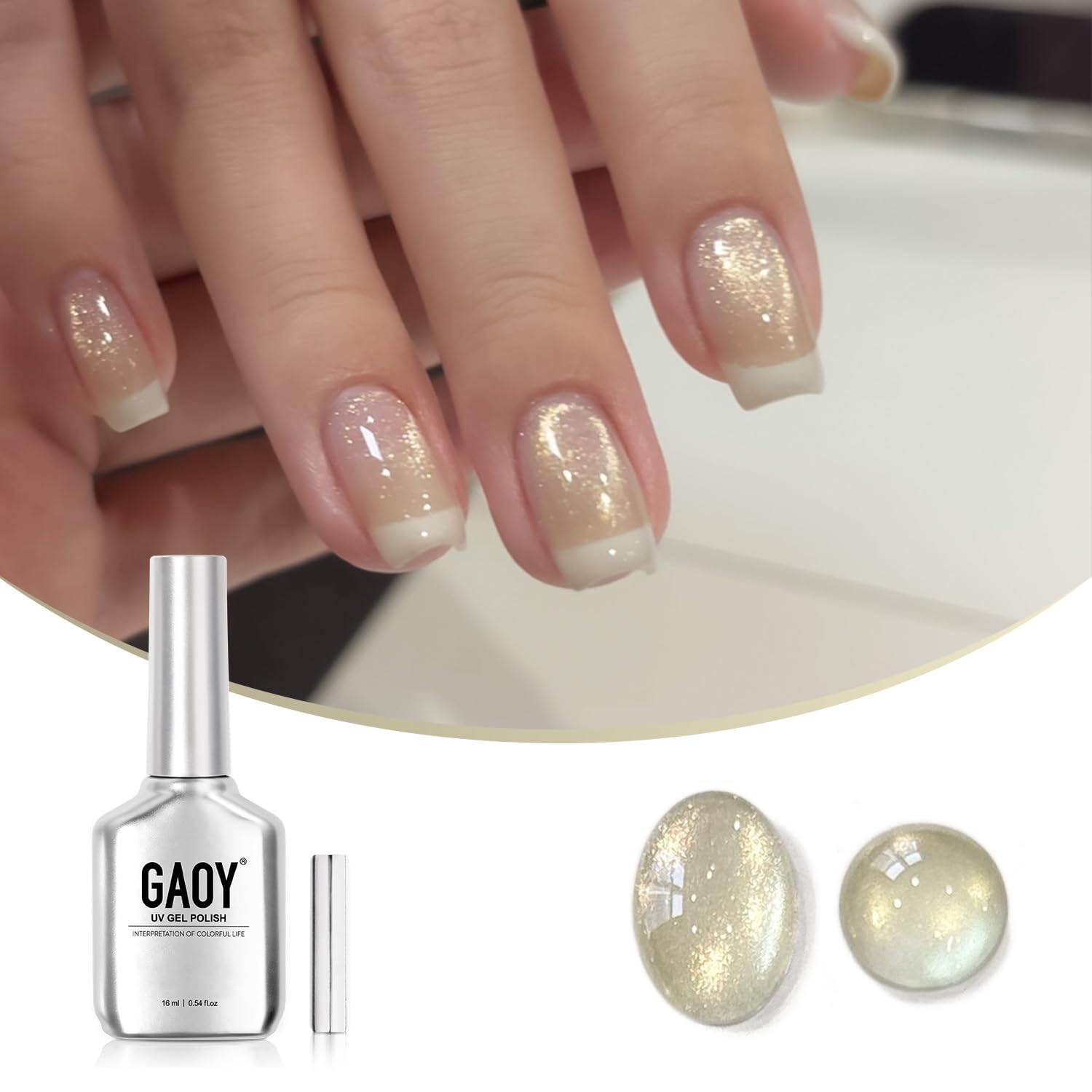 GAOY gel polish cured under UV light for 60 seconds