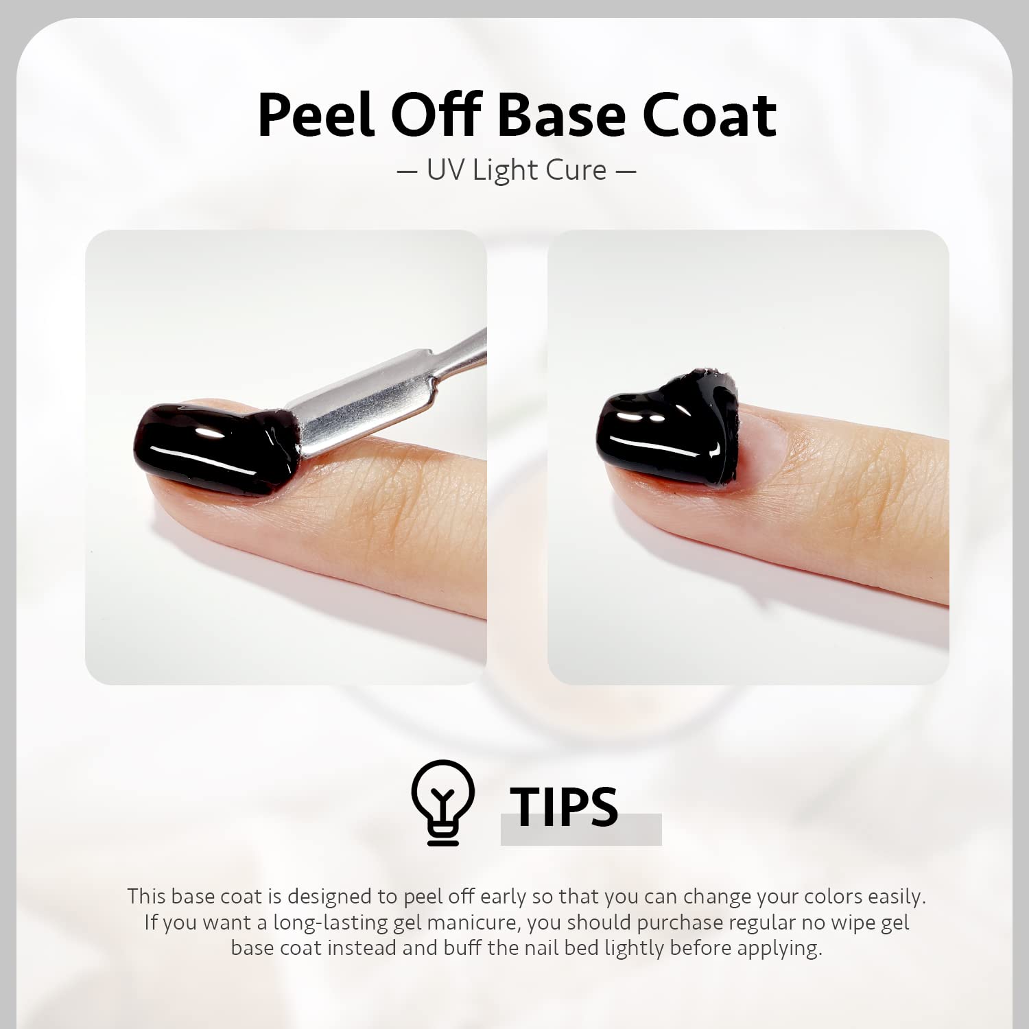 Nail under UV LED lamp with GAOY base coat drying in 60 seconds
