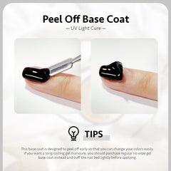Nail under UV LED lamp with GAOY base coat drying in 60 seconds