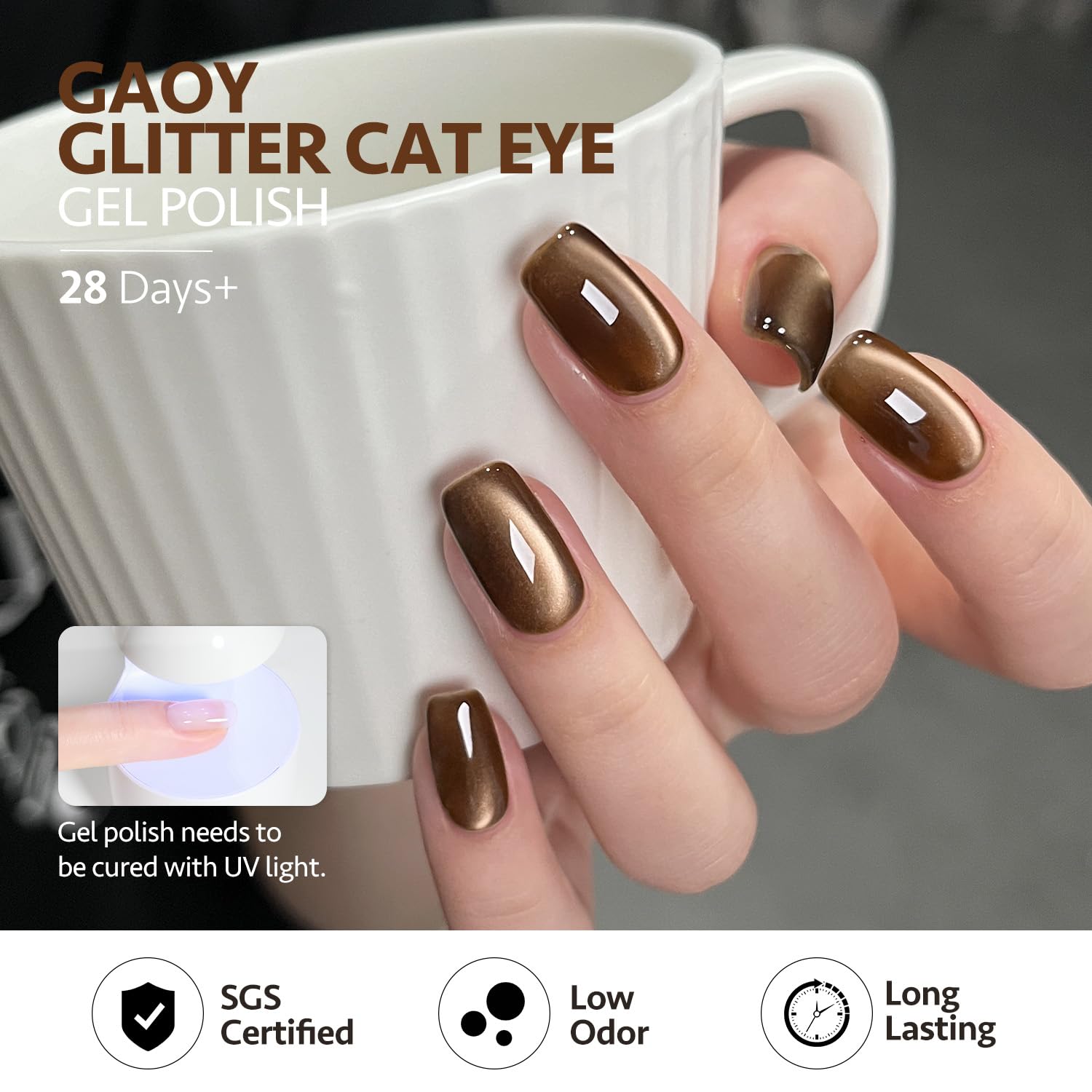 GAOY UV light cures in 60 seconds for quick manicures.