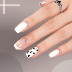 GAOY White Gel Nail Polish 1002 showcasing a French-tip design.