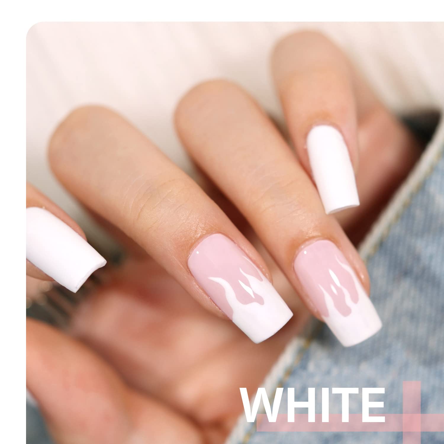 GAOY White Gel Nail Polish 1002 under UV lamp curing for quick dry results.