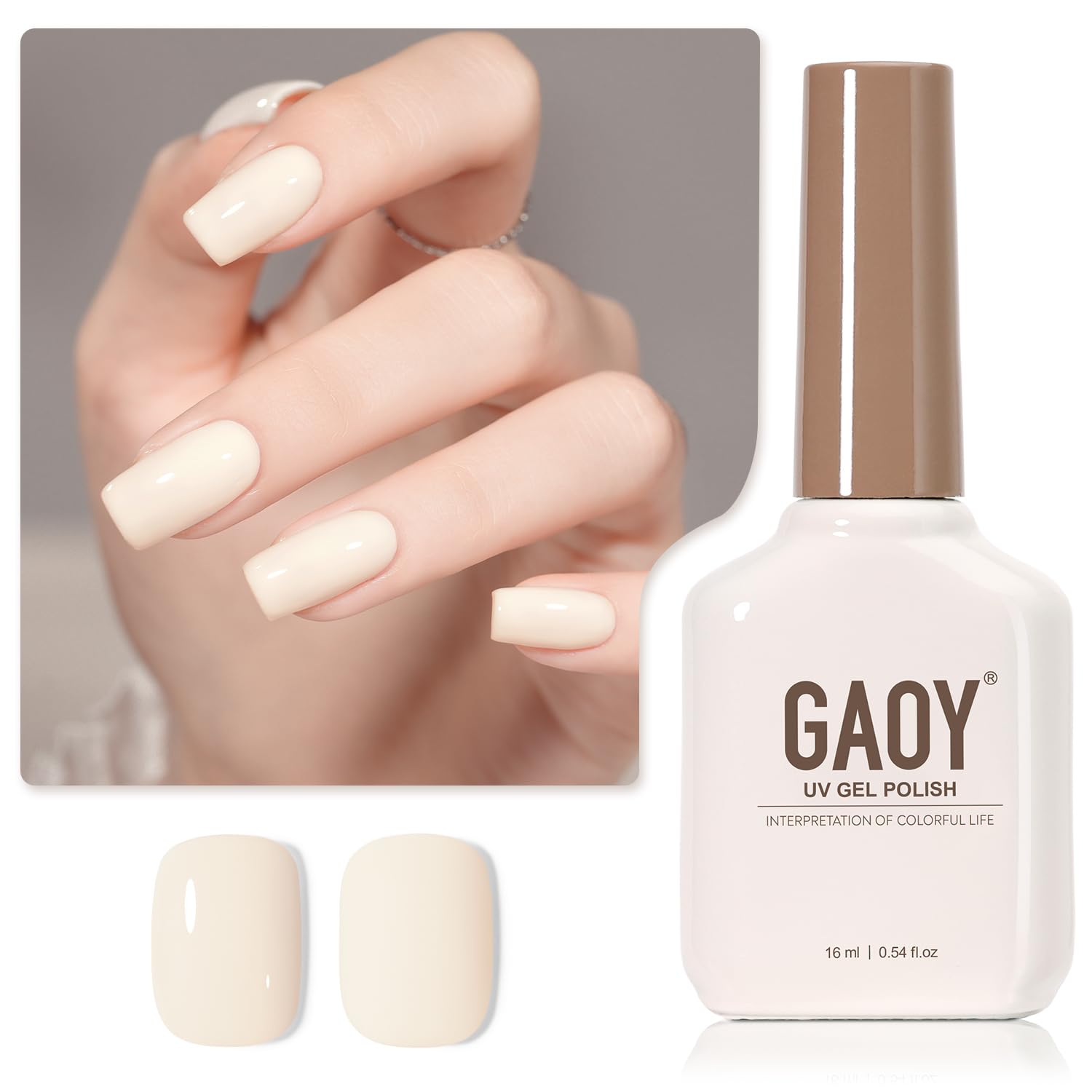 GAOY white gel nail polish bottle for at-home manicure and salon-like shine