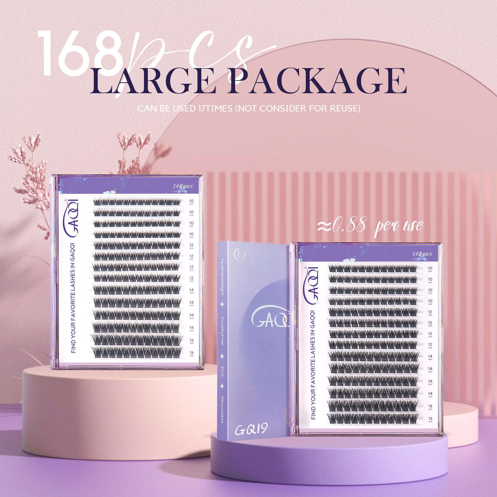 GAQQI vegan faux mink lashes offer all-day comfort