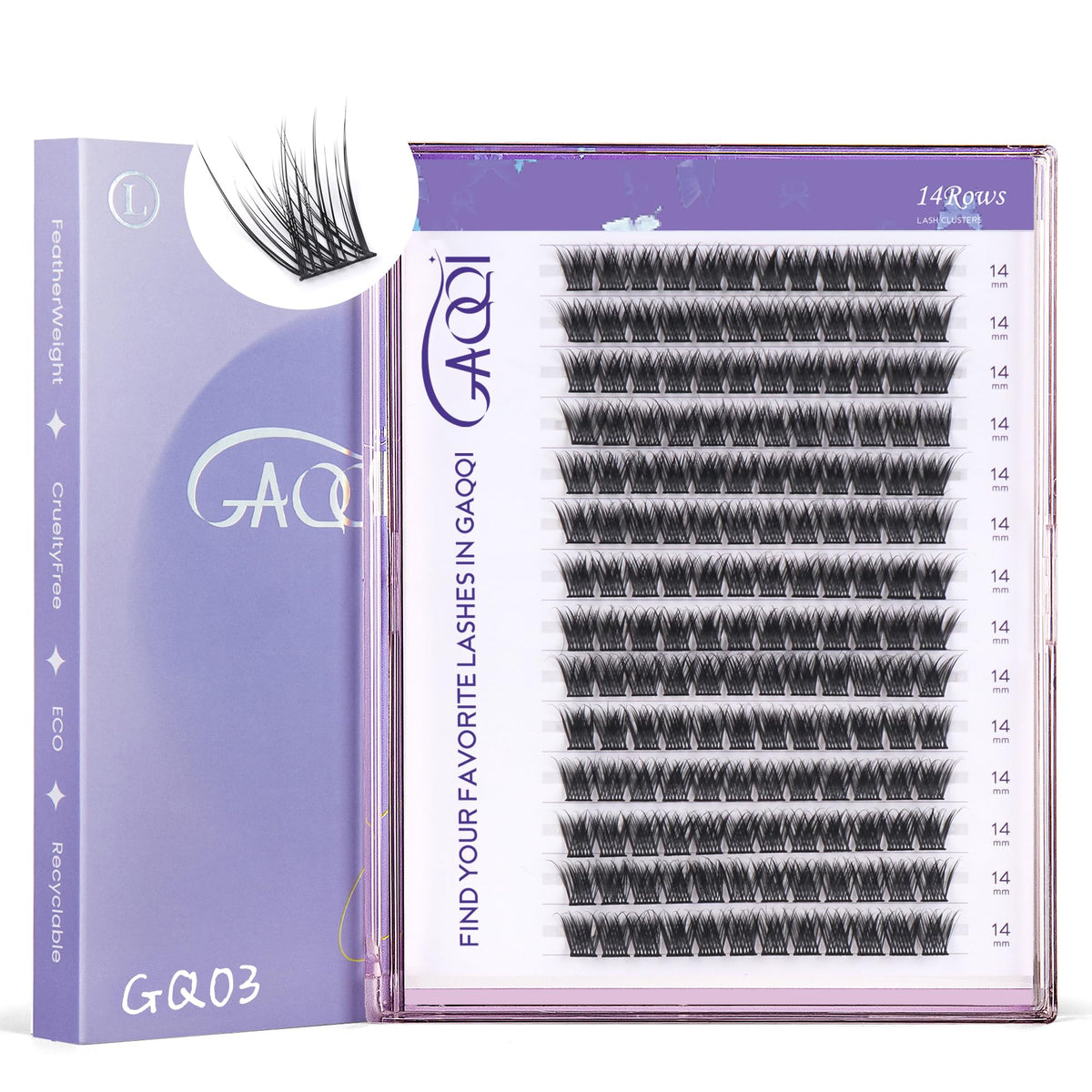 GAQQI GQ03 classic style lash clusters for a natural, eye-enhancing look.