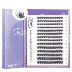 GAQQI GQ03 lash clusters 168pcs, 10–16mm, C curl for a natural daily look