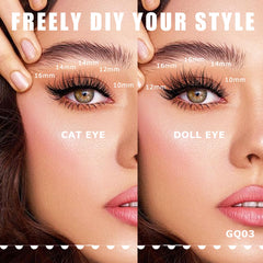GAQQI lash clusters with natural wispy look and mixed lengths 10-16 mm.