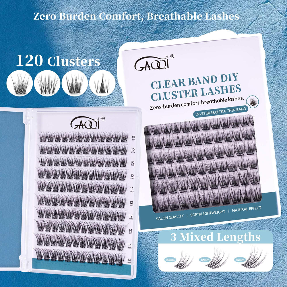GAQQI Lash Clusters offer 10-14mm lengths for customizable day-to-night looks.