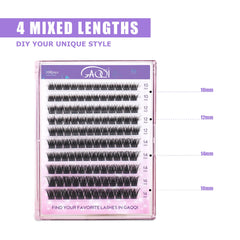 GAQQI DIY lash clusters for cat-eye, doll-eye, and natural styles.