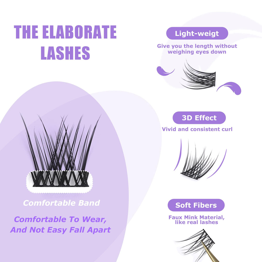 GAQQI lash clusters made from soft faux mink and vegan materials.
