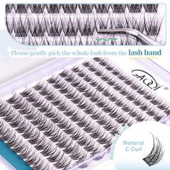 GAQQI Lash Clusters wide-band design for easy, beginner-friendly application.