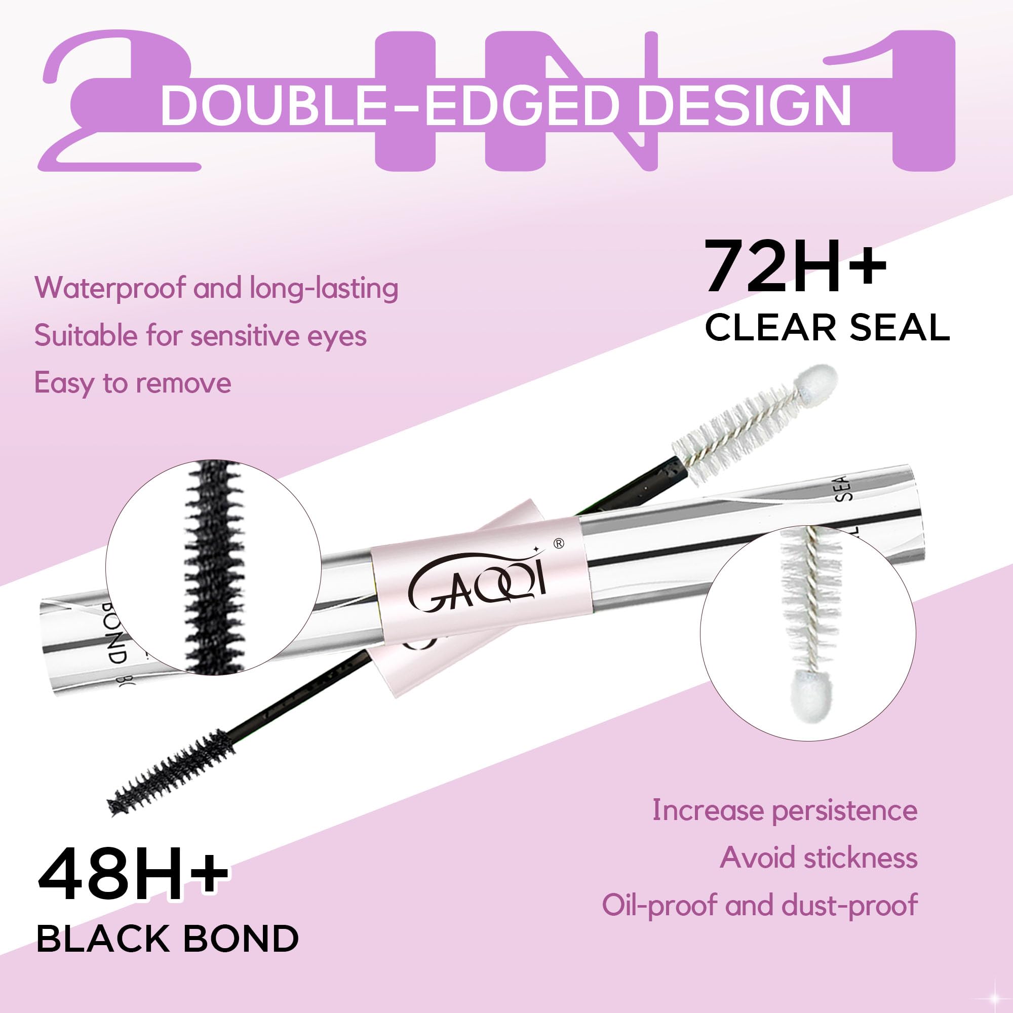 GAQQI Lash Remover dissolving adhesive action for easy removal