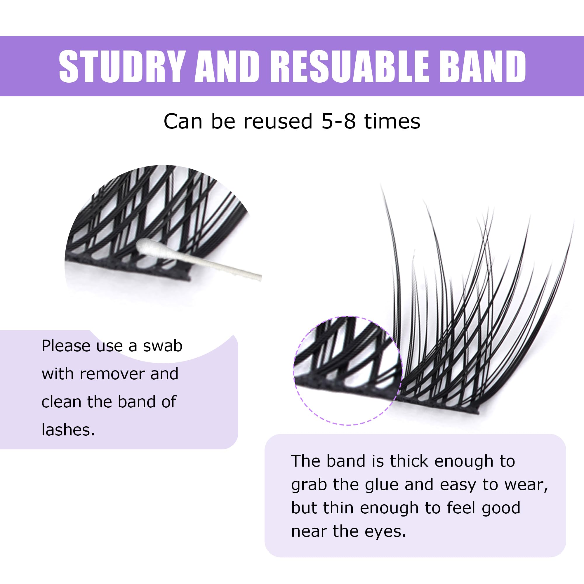 GAQQI reusable lash clusters maintain shape through multiple wears.