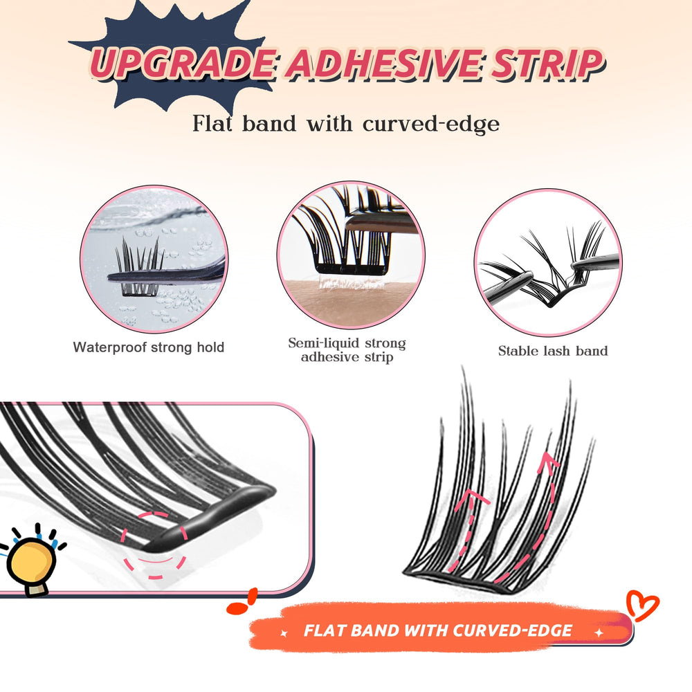 GAQQI wispy cluster lashes 10-14mm for a natural-looking eyelash upgrade.