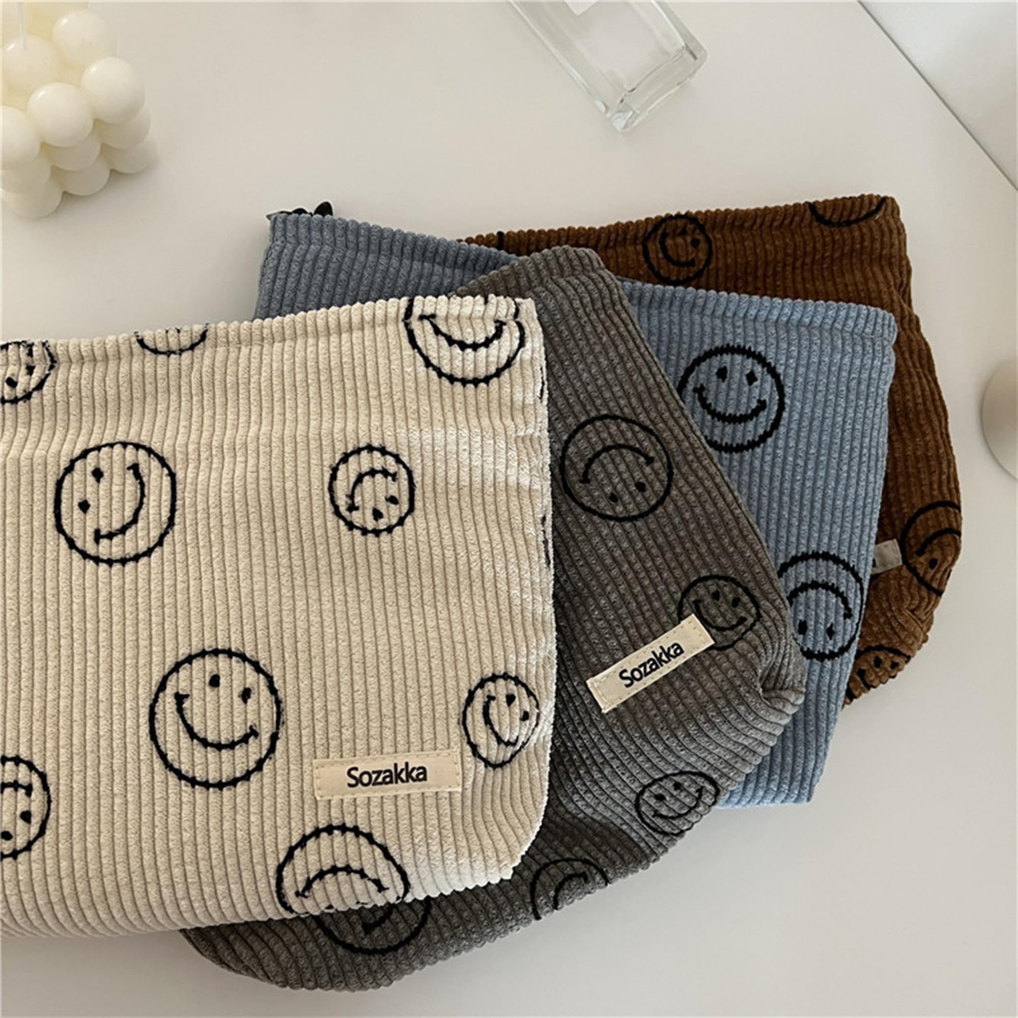 Gardsell corduroy cosmetic bag multipurpose for makeup, jewelry, and toiletries.