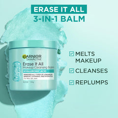 Garnier Erase It All Cleansing Balm application motion demonstrates circular massage for makeup removal