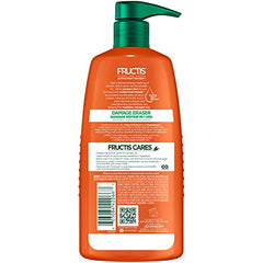 Garnier Fructis Damage Eraser conditioner tube nourishes smooth, resilient strands.