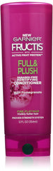 Garnier Fructis Full & Plush conditioner bottle – lightweight volumizing care for fine hair