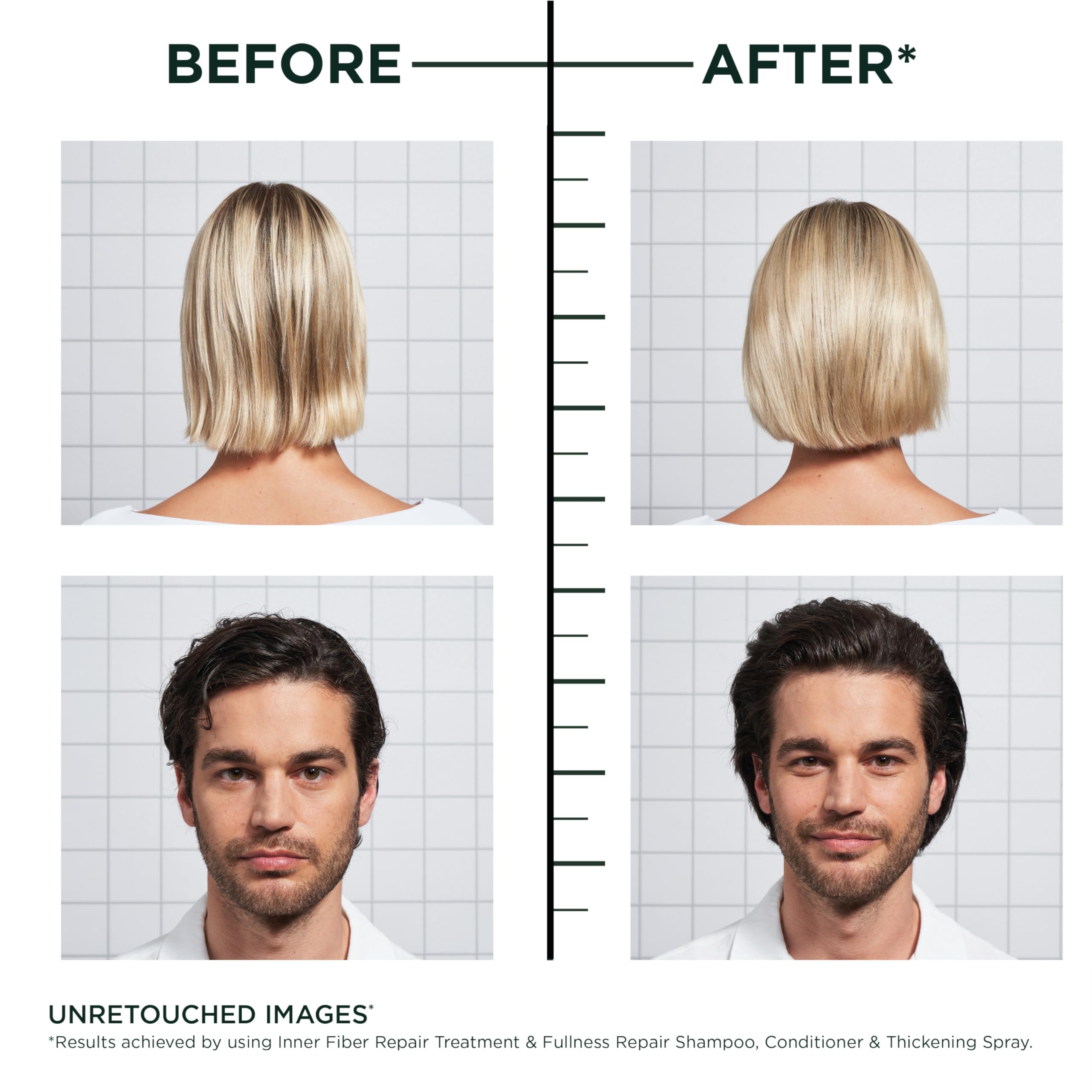 Garnier Fructis Hair Filler Fullness Conditioner applied after shampoo for added body