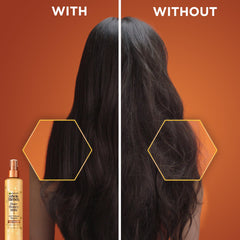 Garnier Honey Milk on damp hair ready for even distribution