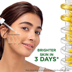 Garnier serum detail featuring lemon extracts for a brightening effect.
