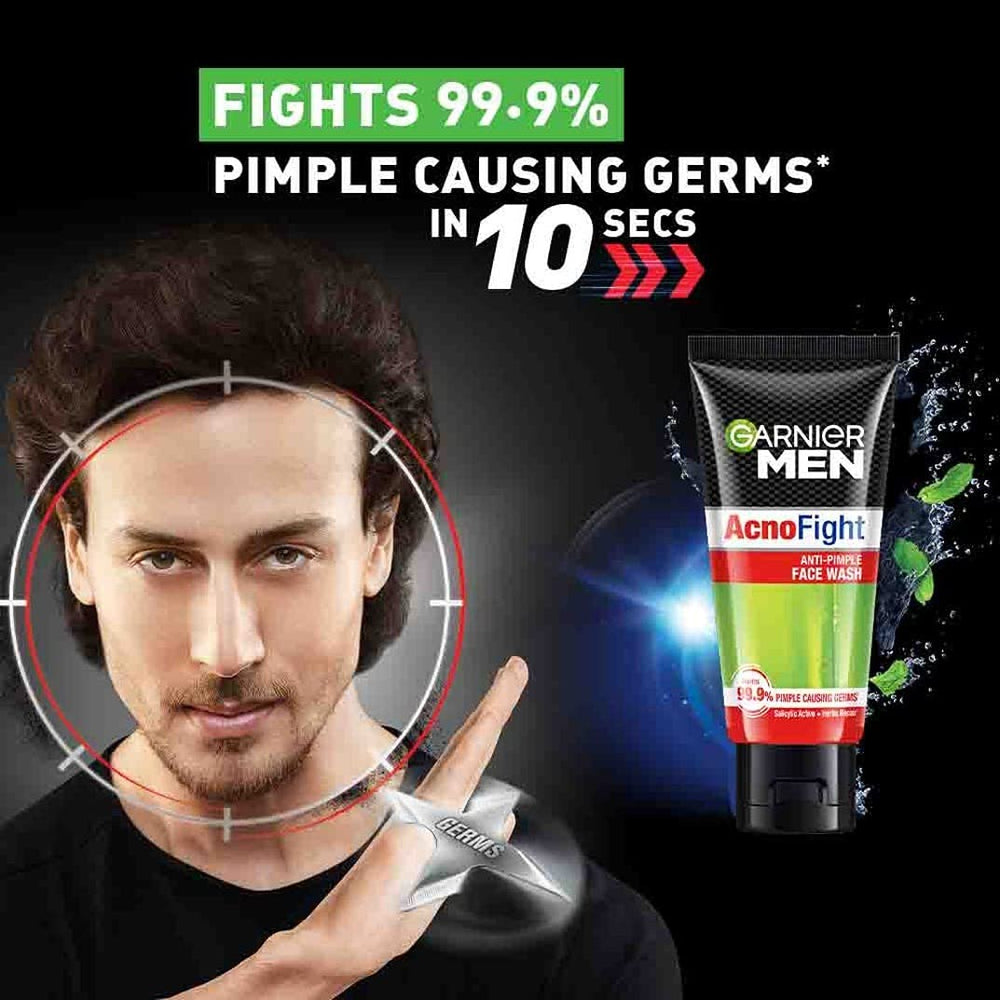 Garnier Men Acno Fight packaging shown for daily routine.