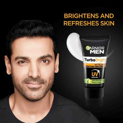 Garnier Men Power White texture close-up shows smooth brightening cream.
