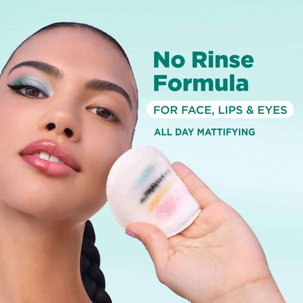 Garnier Micellar Water matte finish on skin close-up for shine reduction.