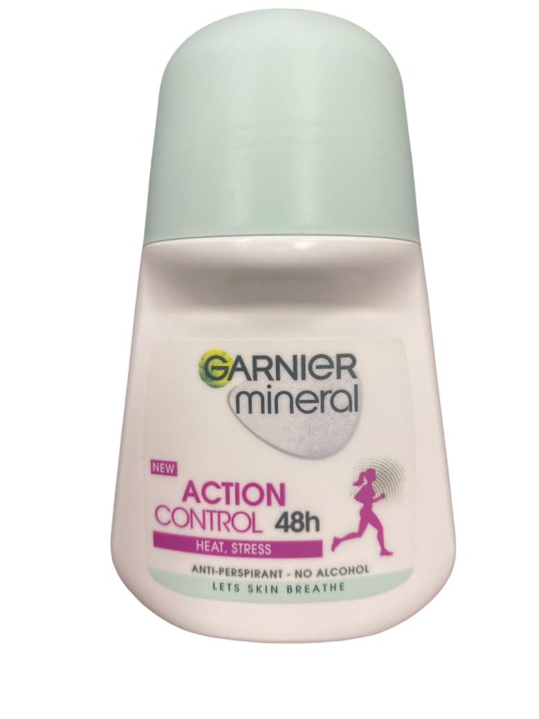 Garnier Mineral Action Control roll-on application demonstrates easy glide and quick coverage.