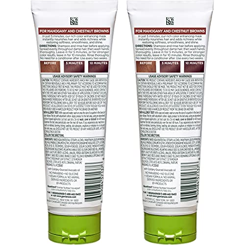 Garnier Nutrisse Color Reviver warm brown color mask close-up showing refreshed shade