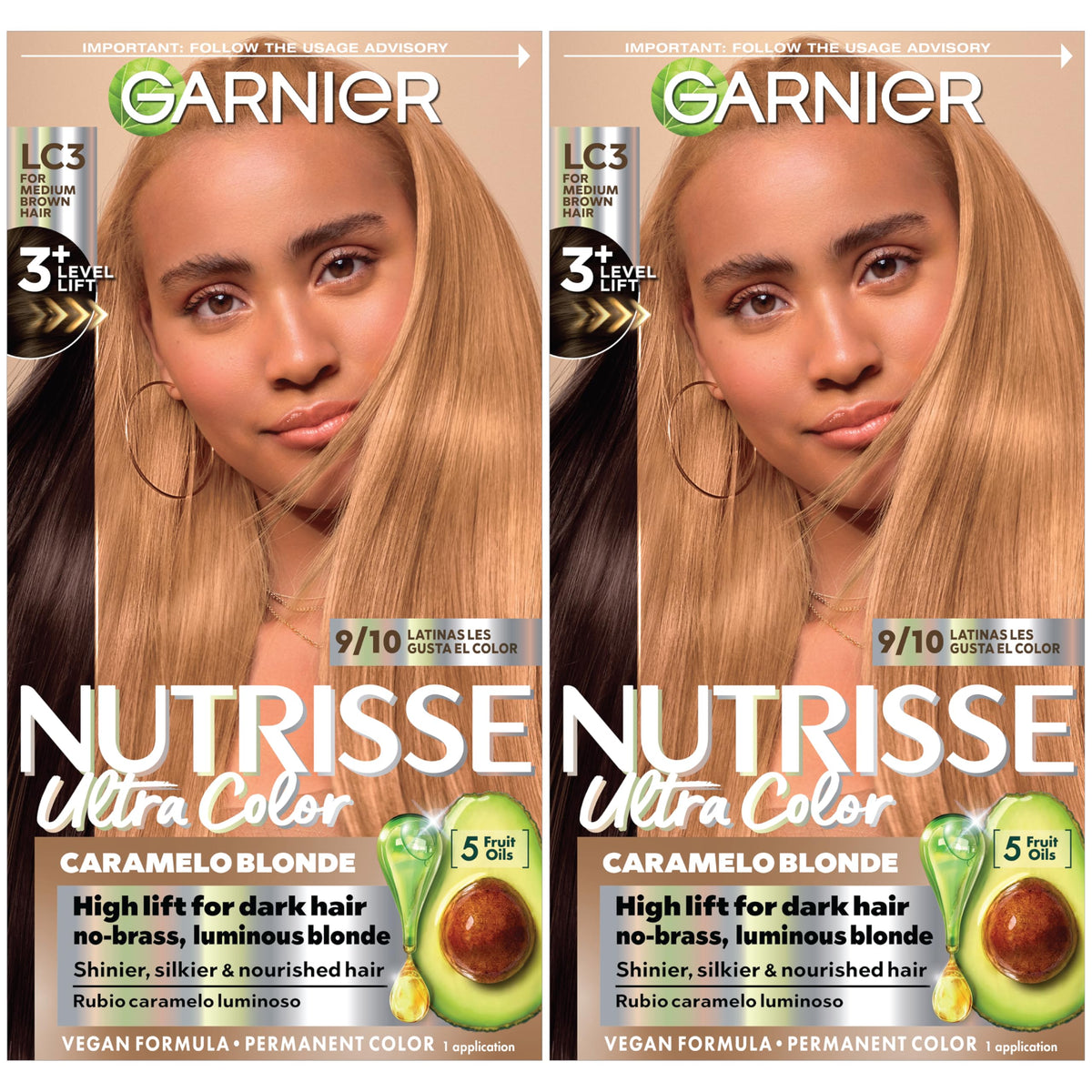 Garnier Nutrisse Ultra Color LC3 Blonde bottle with nourishing oils for bold color