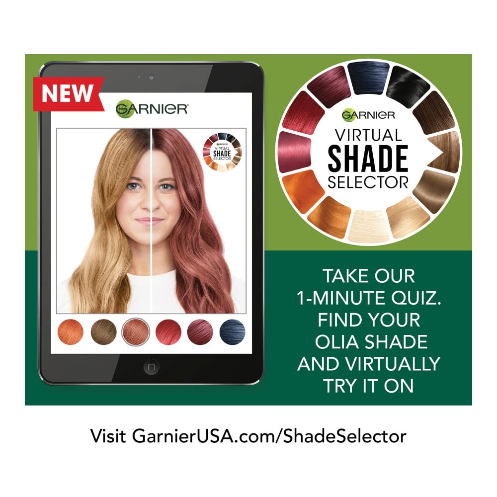 Garnier Olia finished blonde shade on hair sample showing luminous tone