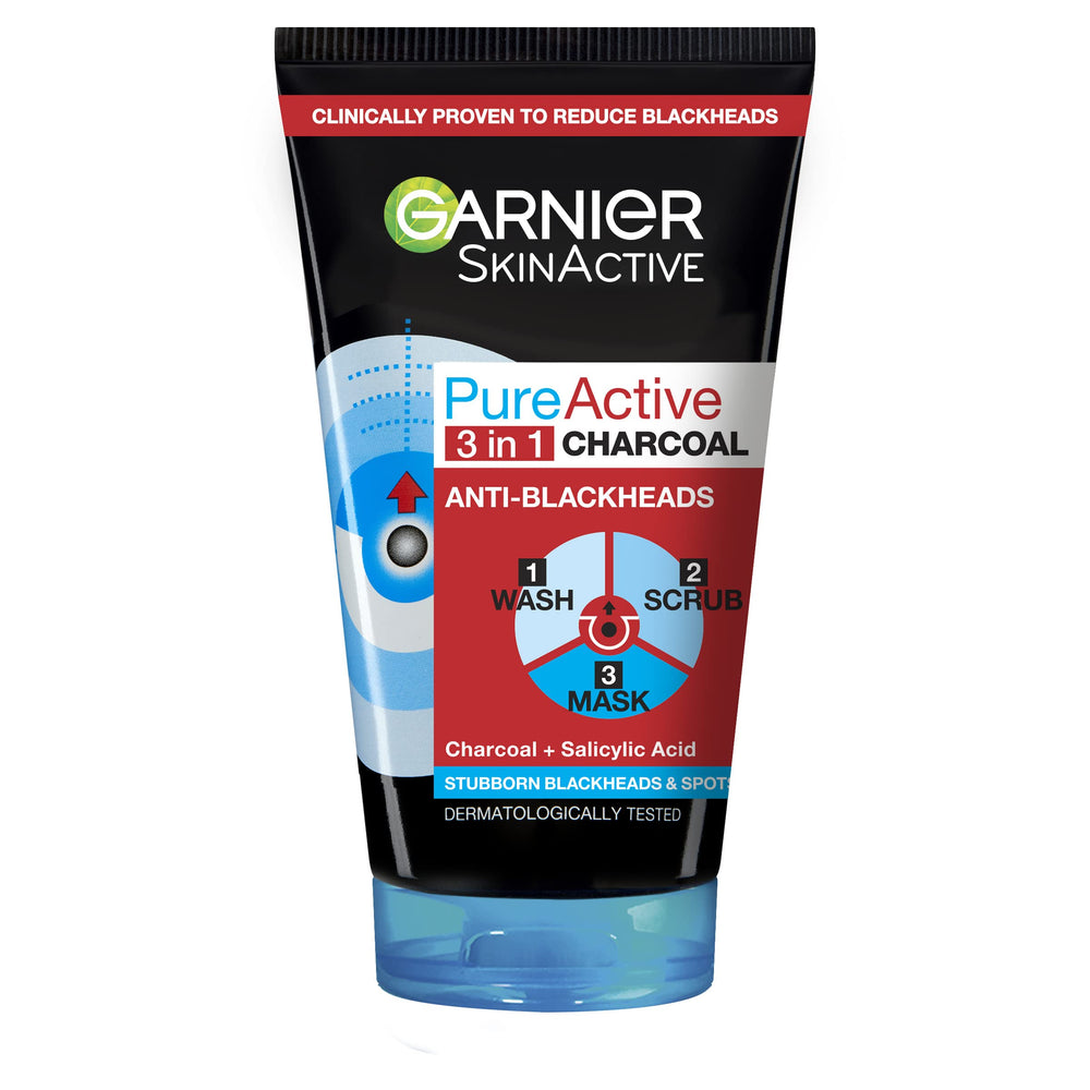 Garnier Skin Active Pure Active Charcoal Wash visibly cleanses pores and refreshes skin.