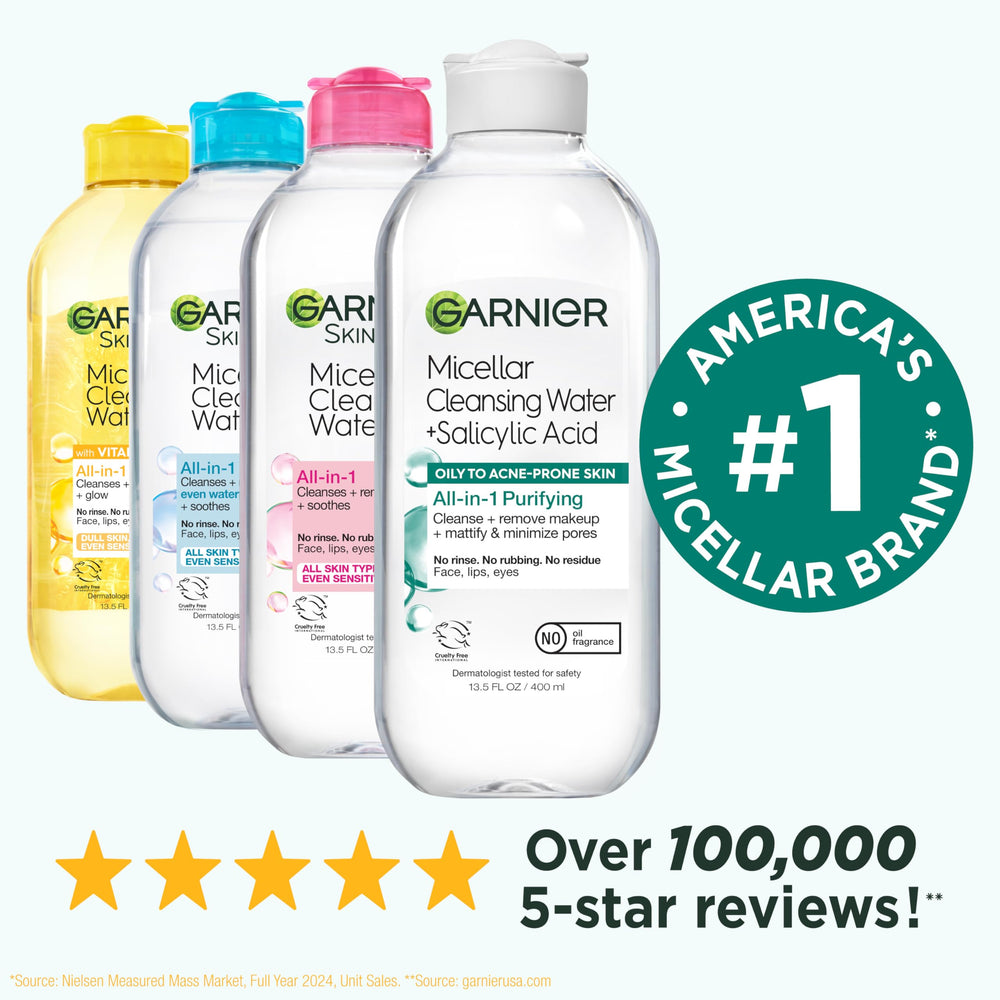 Ingredient list of Garnier gentle formula, fragrance-free and vegan claims.