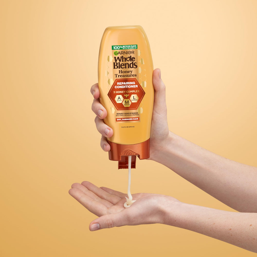 Garnier Whole Blends Honey Treasures system box shows complete repair routine.