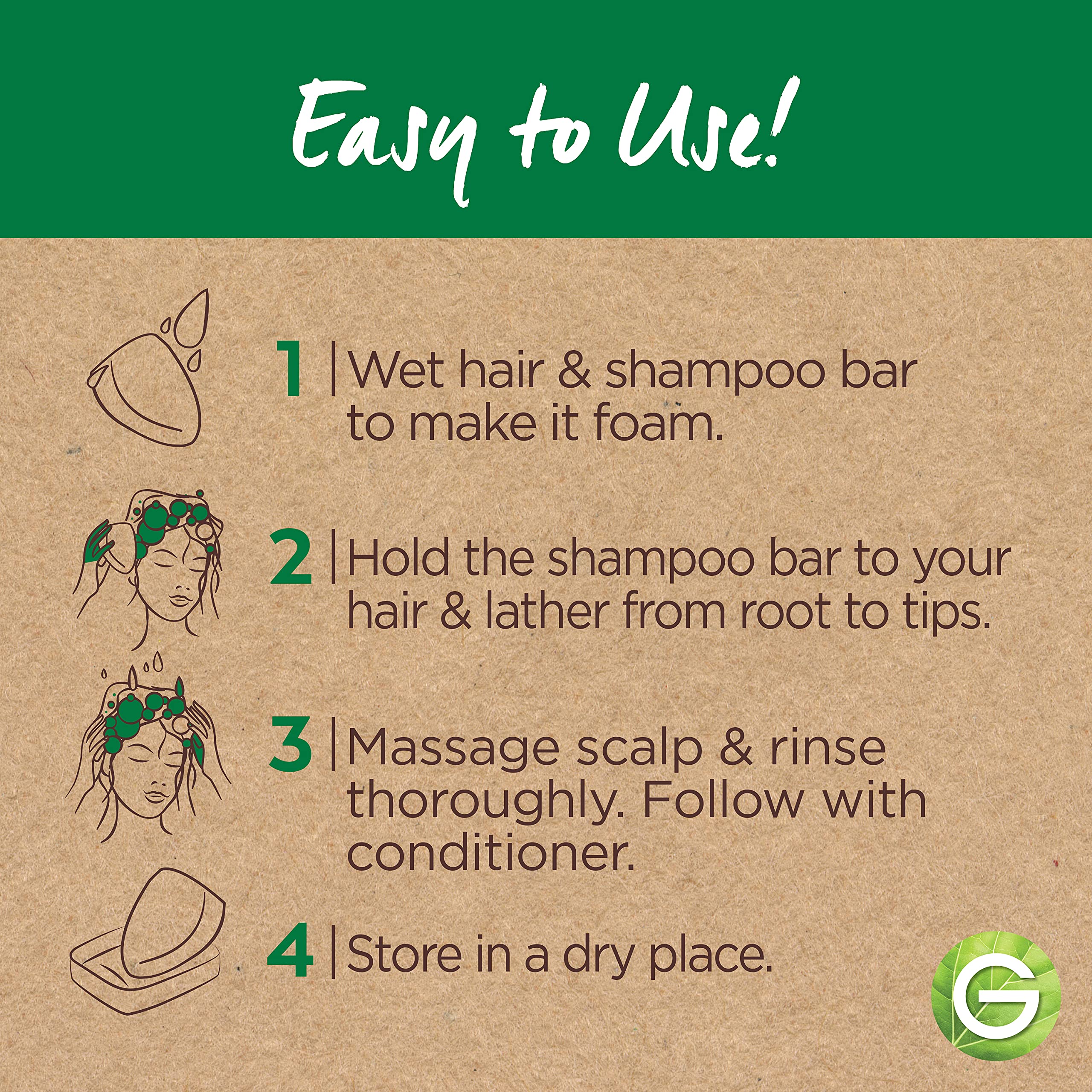 Garnier Whole Blends Hydrating Shampoo Bar applied from roots to tips for even lather.