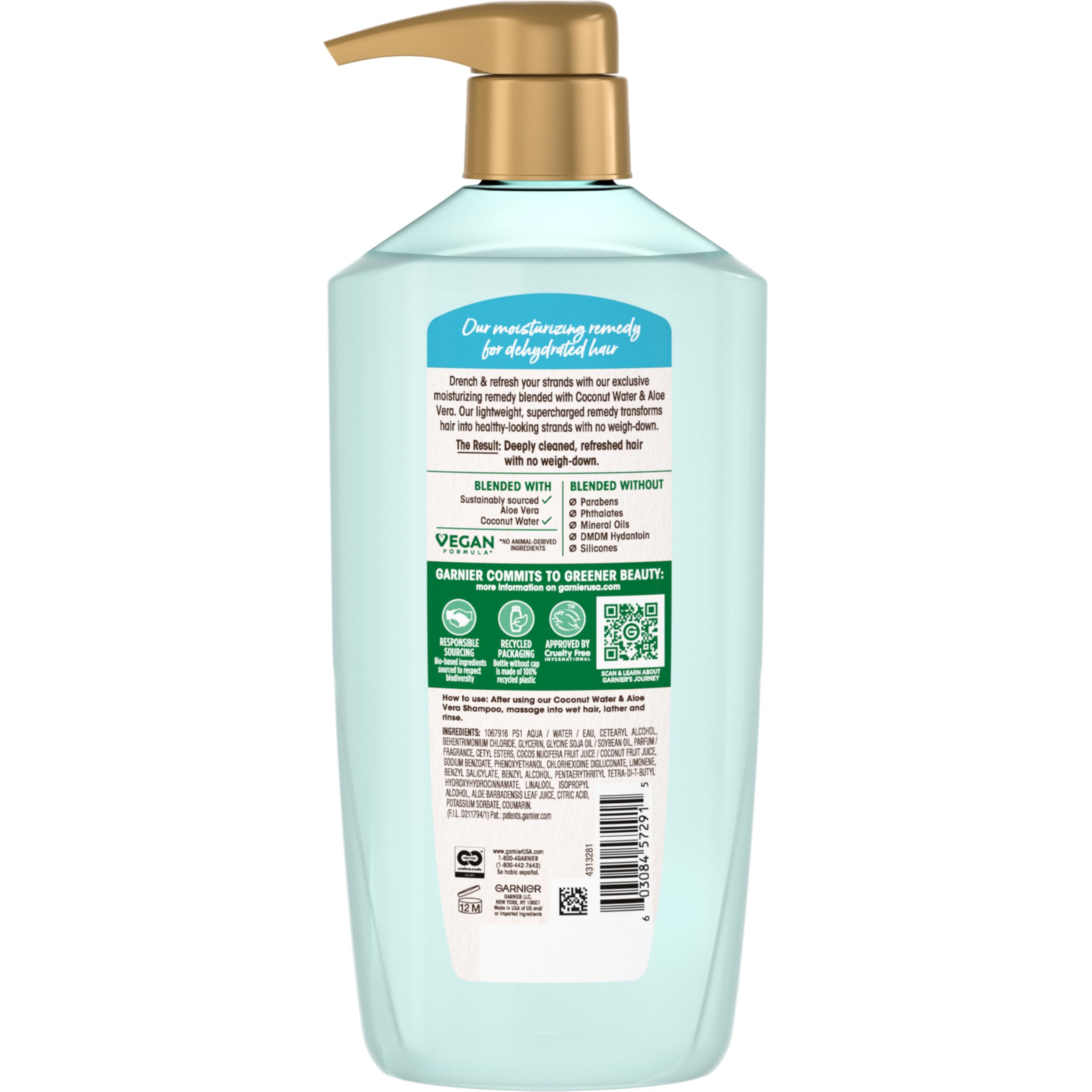 Garnier Whole Blends normal hair hydration with coconut water and aloe vera for everyday vitality