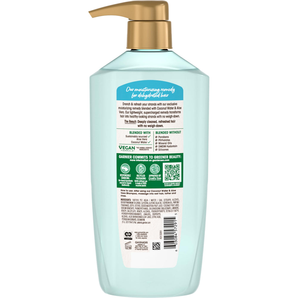 Garnier Whole Blends normal hair hydration with coconut water and aloe vera for everyday vitality