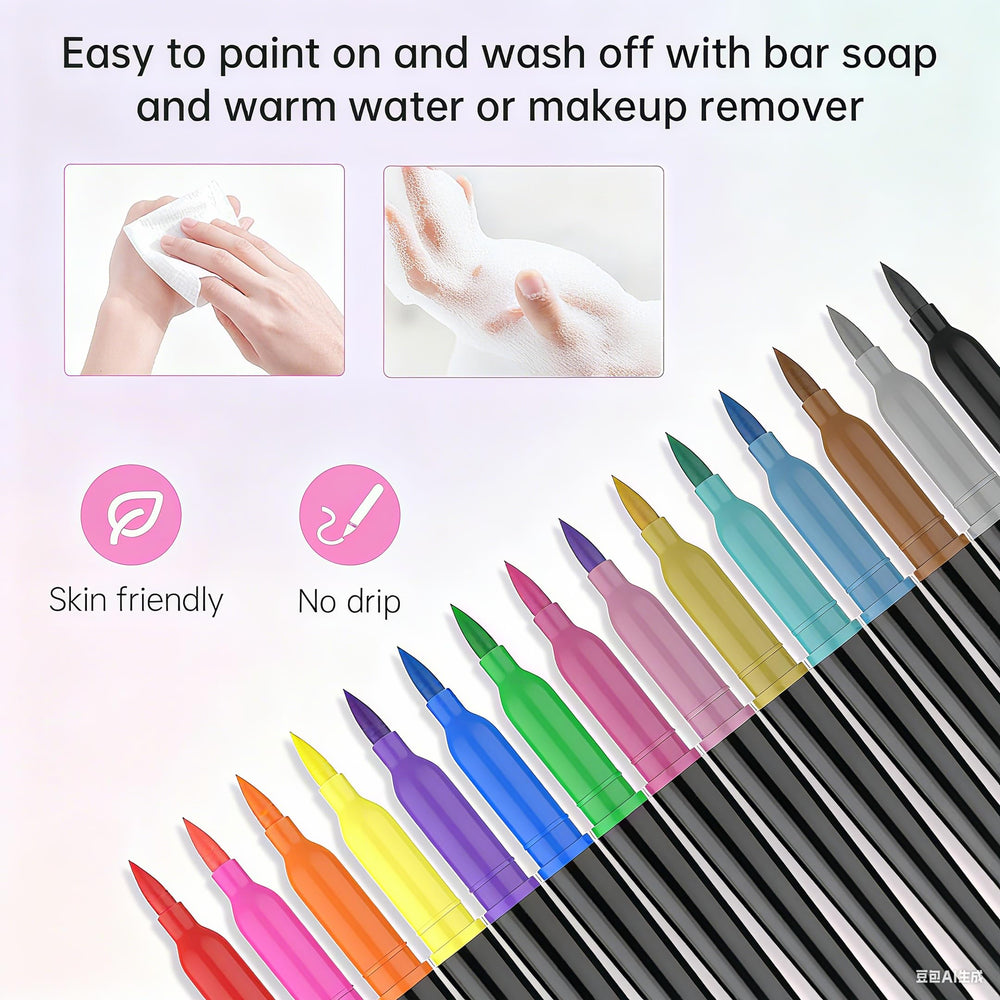 GARPGONA cosmetic-grade ink washes off easily with soap.