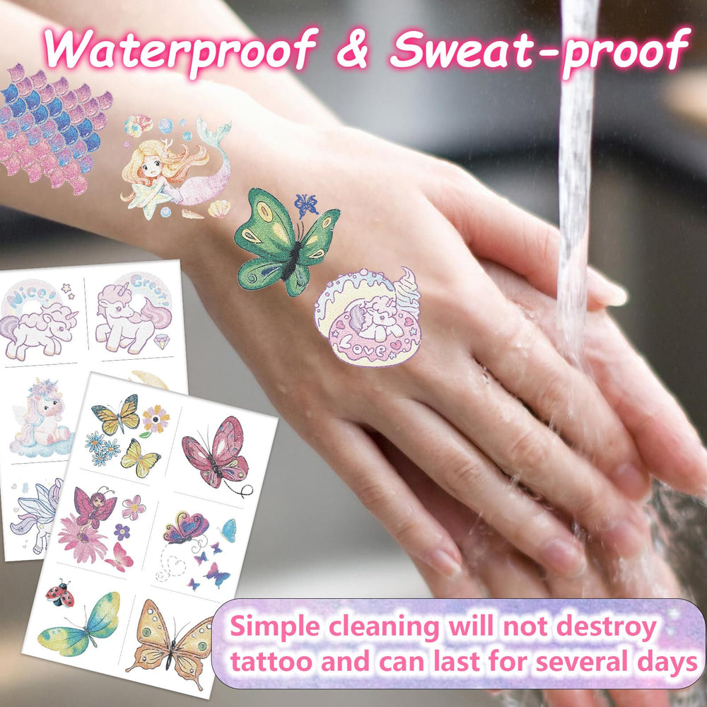 Garsellen Mermaid Glitter Tattoos waterproof finish for splashy playtime